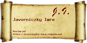Javorniczky Imre névjegykártya